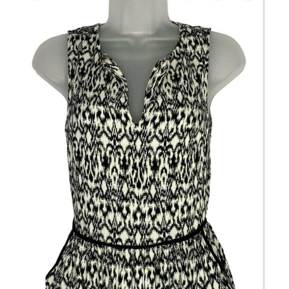 THML Dress Womens XS Navy White Ikat Print Sleeveless Pockets Boho Festival Mini - Picture 3 of 12
